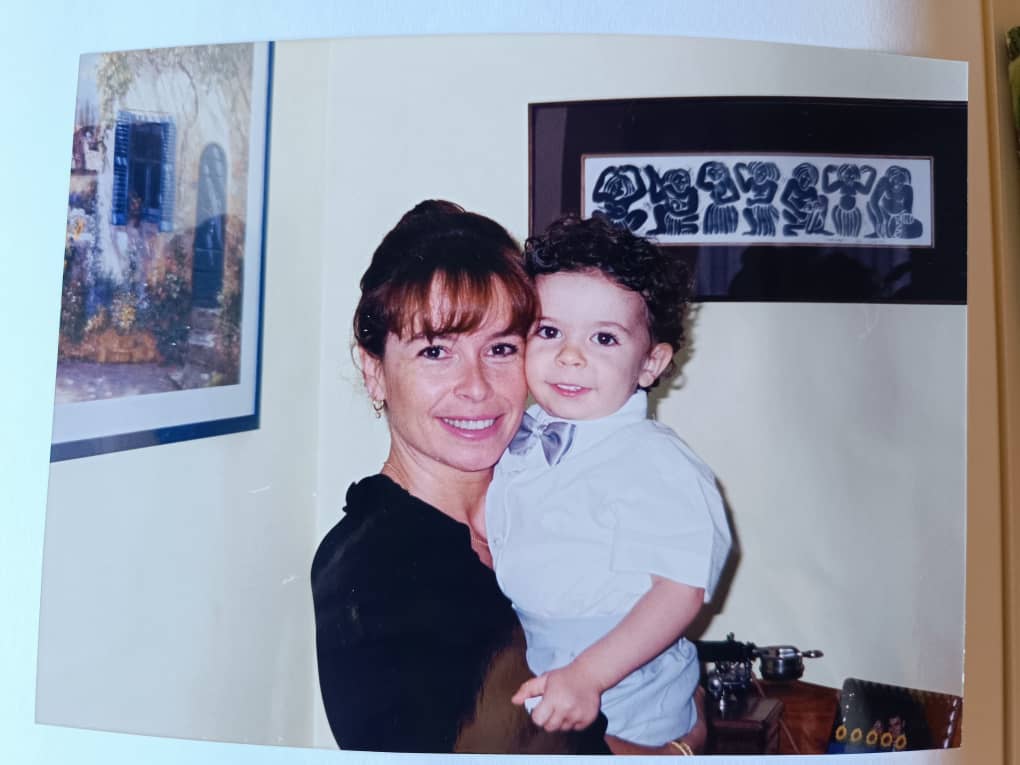 Baby David with his mother